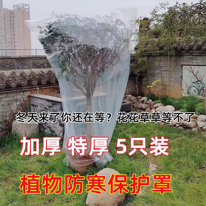 植物过冬防寒罩加厚塑料薄膜防冻防霜花卉盆栽树木保暖袋子防尘袋