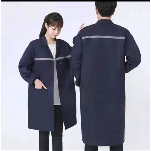 冬季蓝色长袖大褂工作服罩衣加绒加厚工厂干活劳保服耐磨搬运防尘