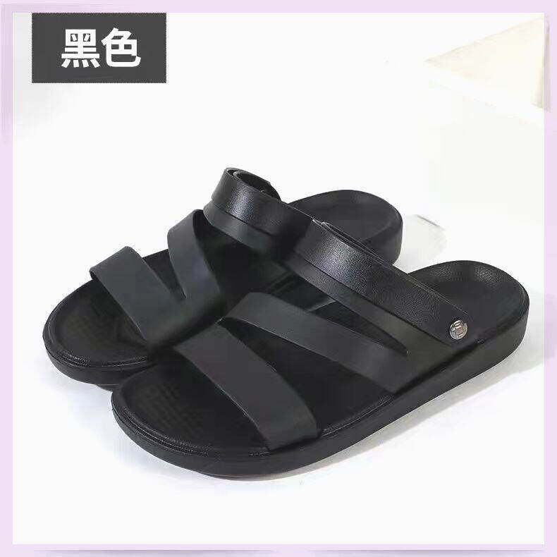 越南进口夏橡胶不吸水凉拖鞋男老式沙滩拖鞋英伦防滑软底女凉鞋
