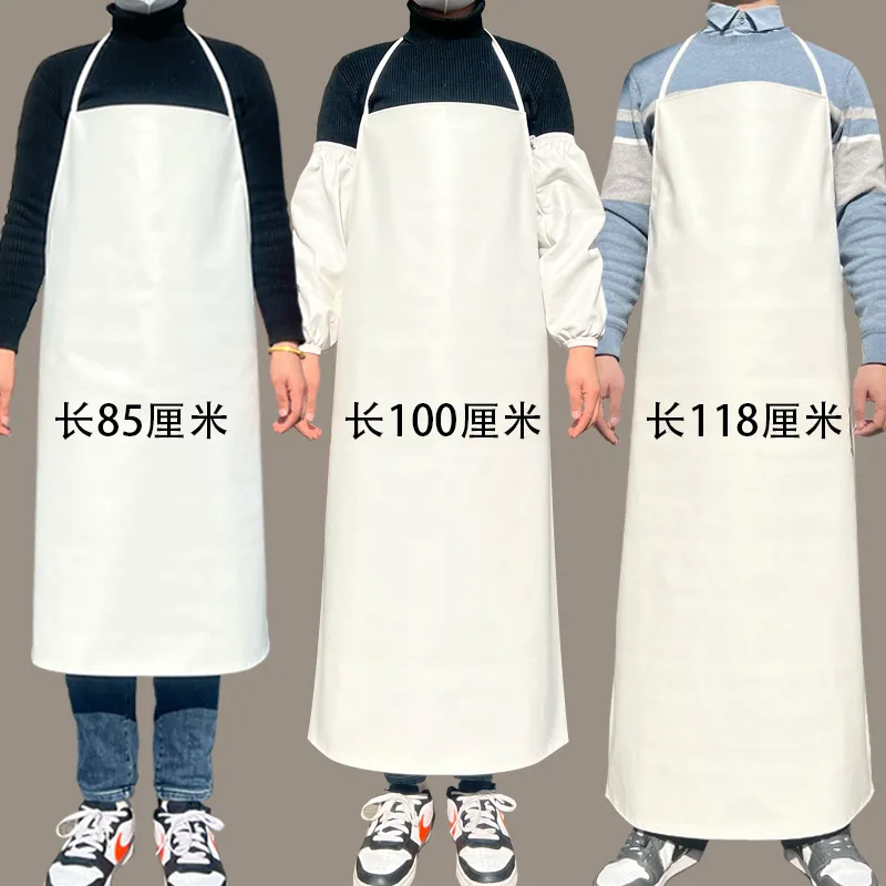 白色围裙餐饮专用食品厂大褂车间工人工作服屠宰杀鱼鸡鸭专用罩衣