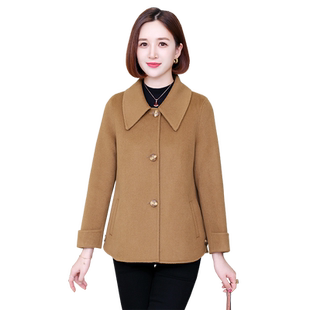 卡若维娅秋冬新款双面呢毛呢外套女短款宽松零羊绒羊毛呢子大衣