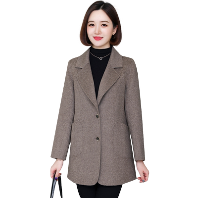 卡若维娅100%羊毛中长款毛呢外套