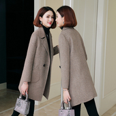 双面呢大衣女中长款 羊绒大衣 流行100%羊毛外套修身 2025秋冬季 新款
