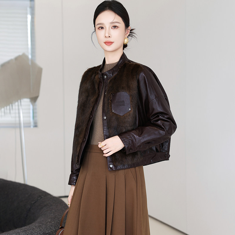 真皮羽绒服短款显瘦鹅绒皮衣外套