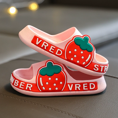 Детские мультяшные тапочки для принцессы, нескользящие слайдеры, мягкая подошва