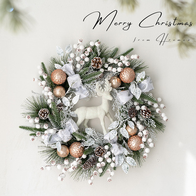hromeo圣诞节装饰花环门挂