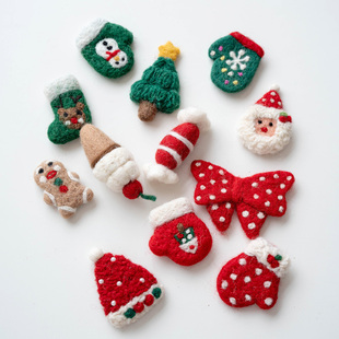 Hromeo 圣诞节装饰羊毛毡小配件老人糖果DIY圣诞树花环配件材料包