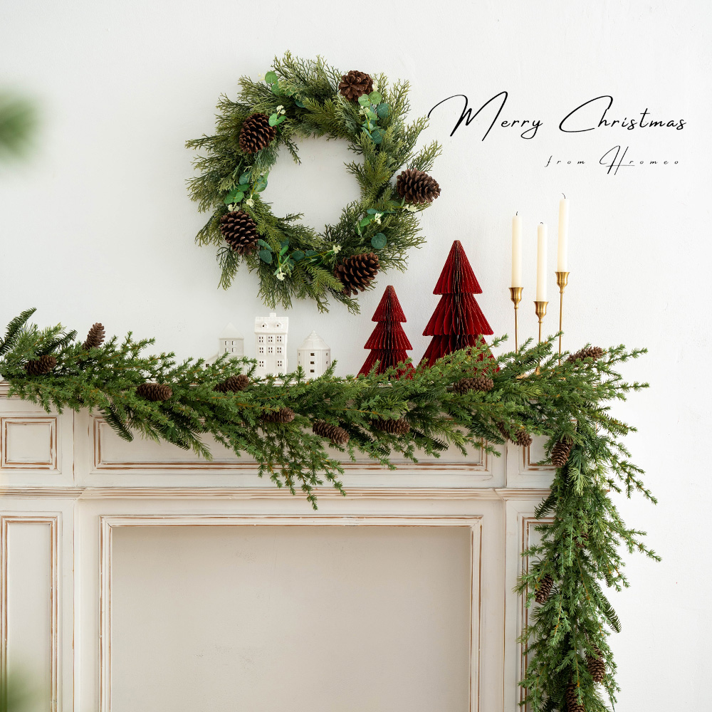 Hromeo高档全PE花环藤条装饰