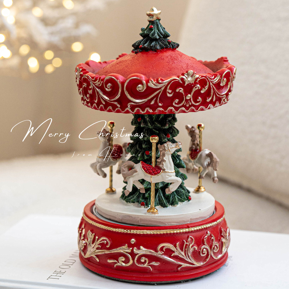 Hromeo圣诞节旋转音乐圣诞树