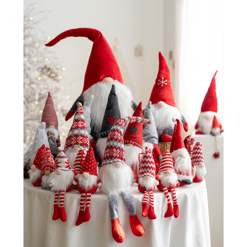 Hromeo 圣诞节礼物圣诞老人公仔摆件装饰品橱窗桌面吧台装饰布置