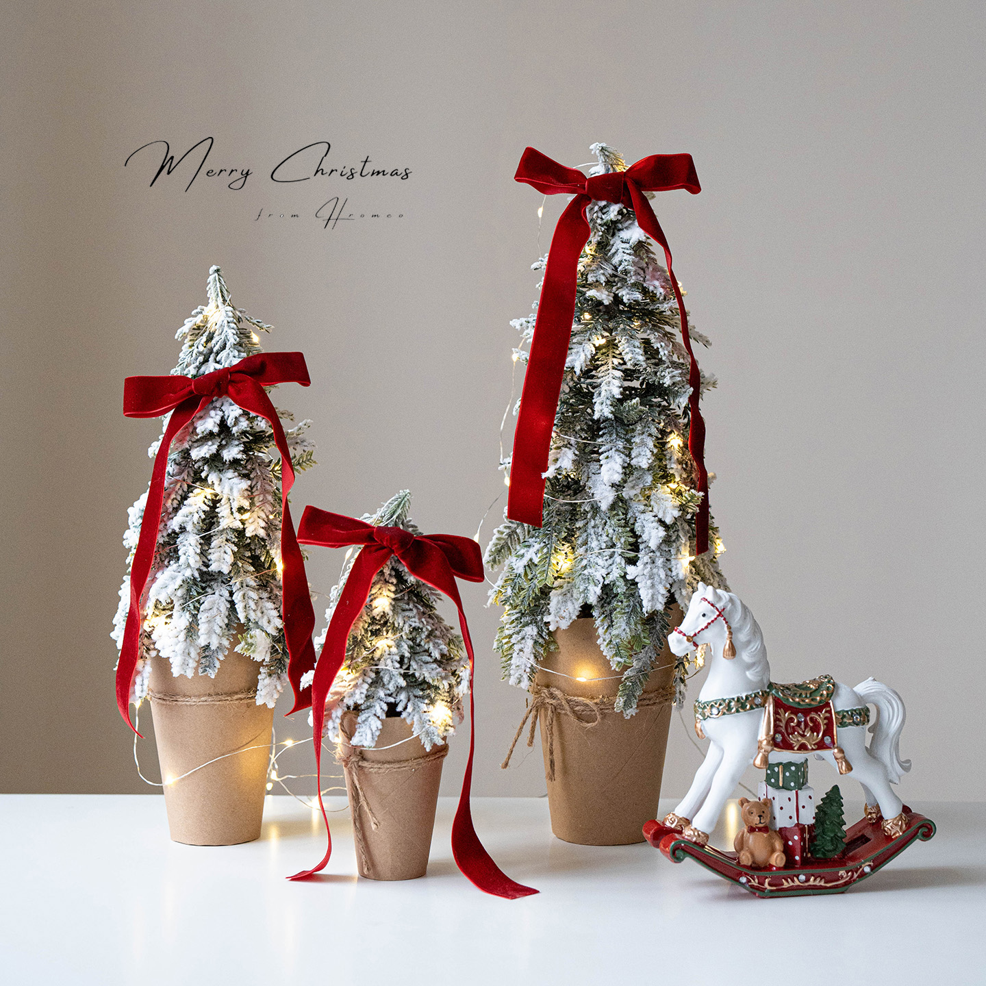 全pe积雪桌面小圣诞树桌面