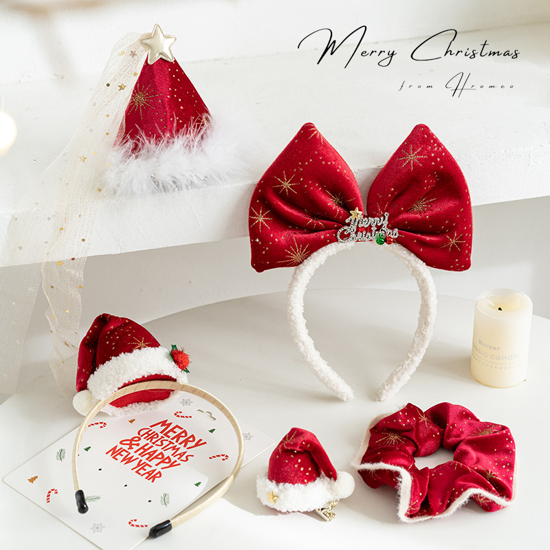 hromeo圣诞节头扣发卡送女生礼物