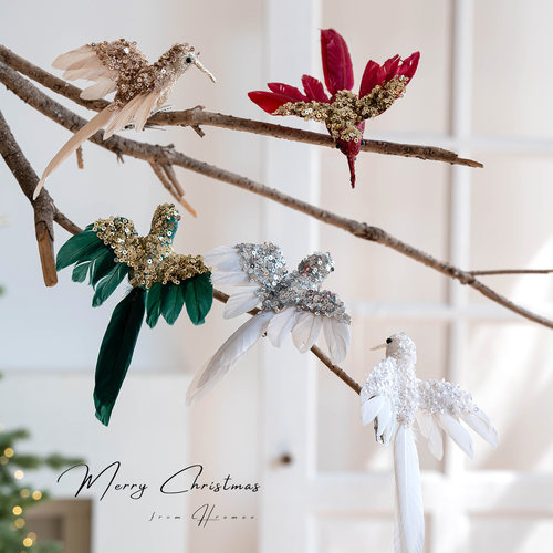 Hromeo仿真羽毛小鸟挂件