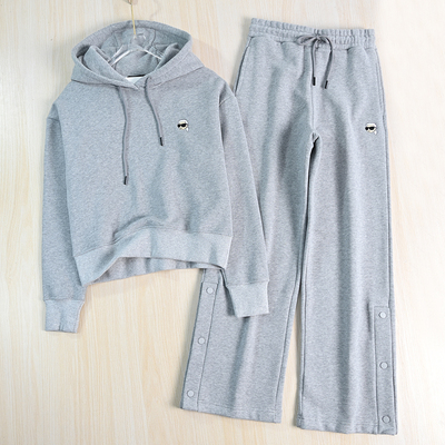 运动休闲腹绒连帽卫衣卫裤套装