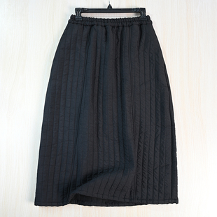 复古冬季 厚实保暖绗缝松紧腰夹棉半身裙 2512 思琪女装