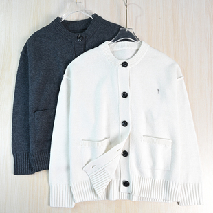 针织开衫 思琪女装 色织爱心厚实圆领系扣宽松休闲长袖 2512