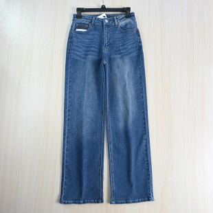 257 弹力莱赛尔棉中高腰直筒牛仔长裤 基础款 秋冬季 思琪女装