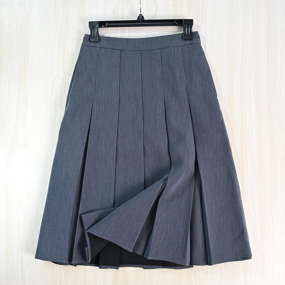 通勤微弹打褶自然腰A字半身裙