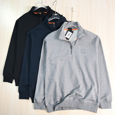 简约圈棉半拉链立领休闲长袖卫衣