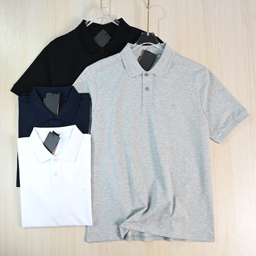 通勤刺绣珠地棉休闲短袖Polo衫