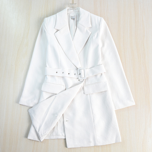 秋冬款 气质一粒扣季 腰带中长款 思琪女装 休闲西装 修身 西服 2510