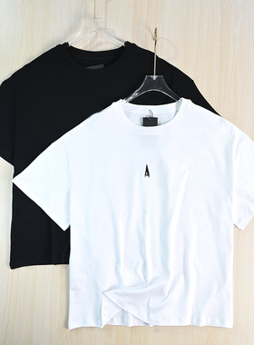 思琪女装263/23 松弛风舒适刺绣字母棉质圆领宽松休闲落肩短袖T恤