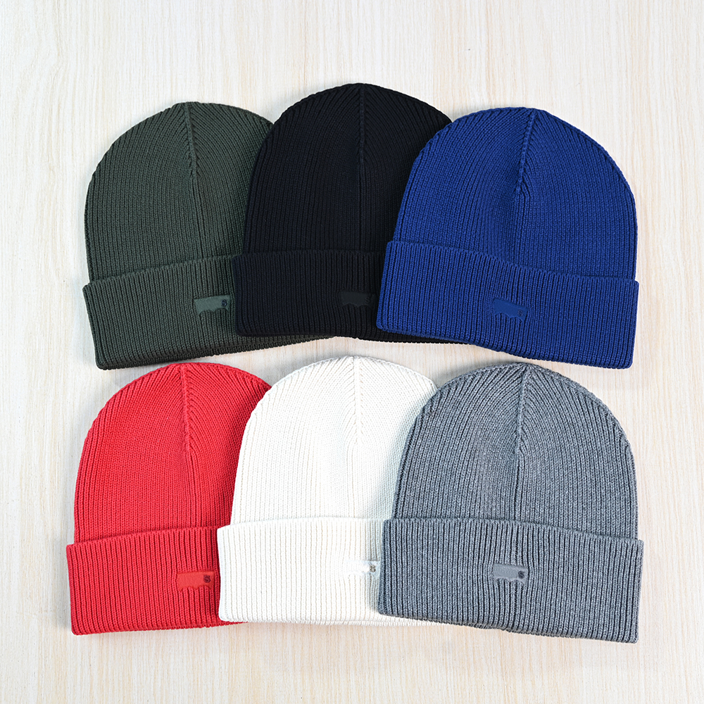 冬季保暖粗针棉线刺绣休闲针织帽