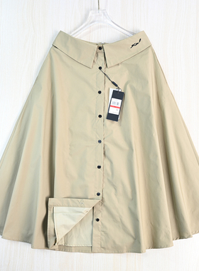 思琪女装 2512/18美系K尔精致刺绣弹力棉翻边自然腰A字双层半身裙