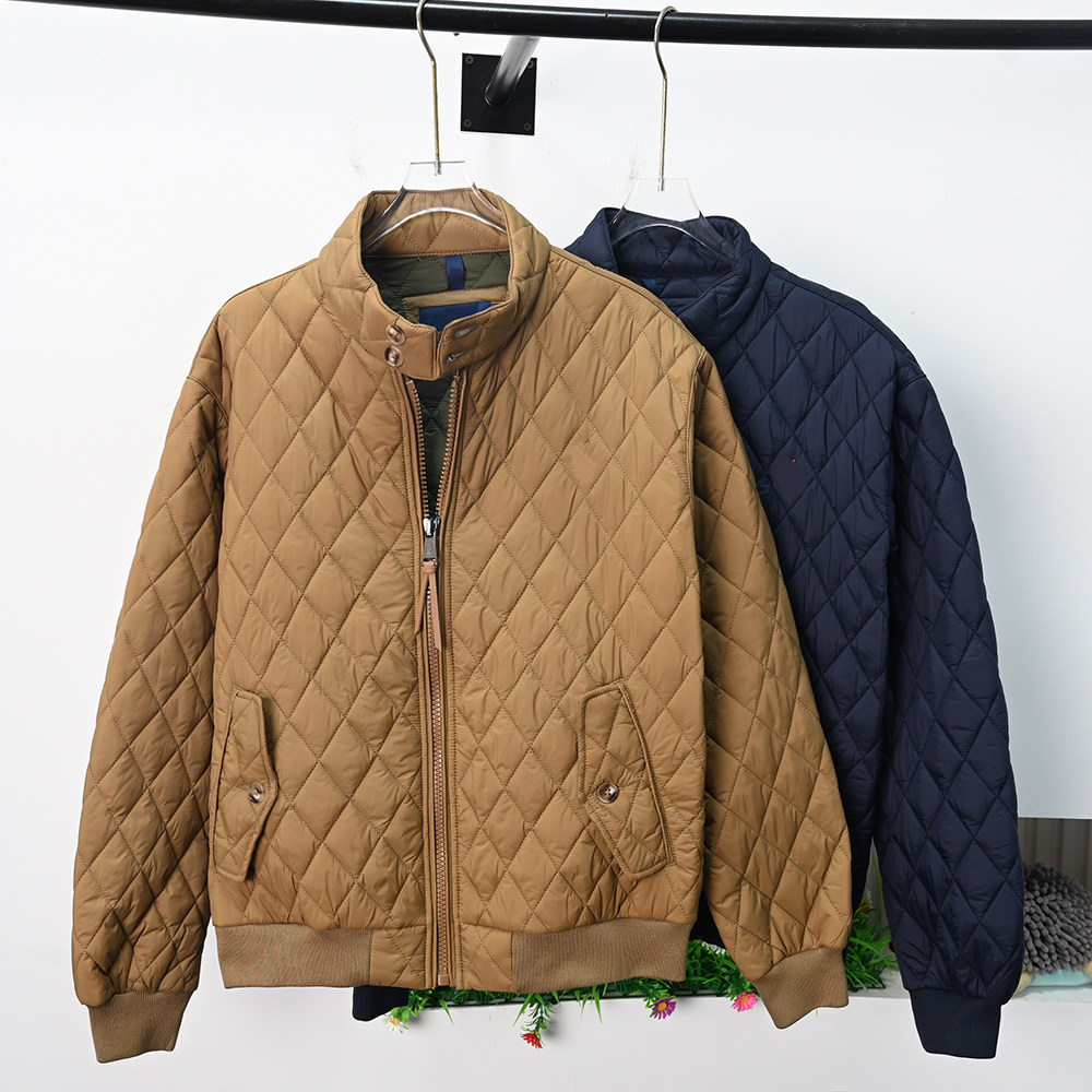 菱格绗缝立领休闲夹克棉服外套