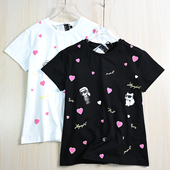 思琪女装 T恤 休闲短袖 257 3棉质胶印圆领修身