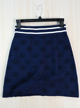 思琪女装2511/10 美系K尔气质提花字母有内衬防走光针织半身短裙