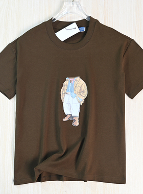 思琪女装262/5 美国单胶印卡通熊棉质圆领休闲短袖T恤