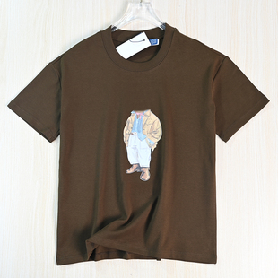 思琪女装262/5 美国单胶印卡通熊棉质圆领休闲短袖T恤