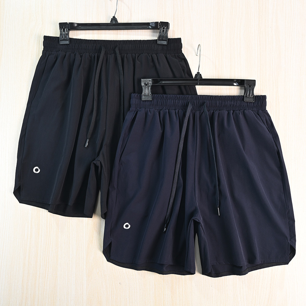 男女款263/30 运动速干弹力透气孔松紧腰系带休闲五分短裤