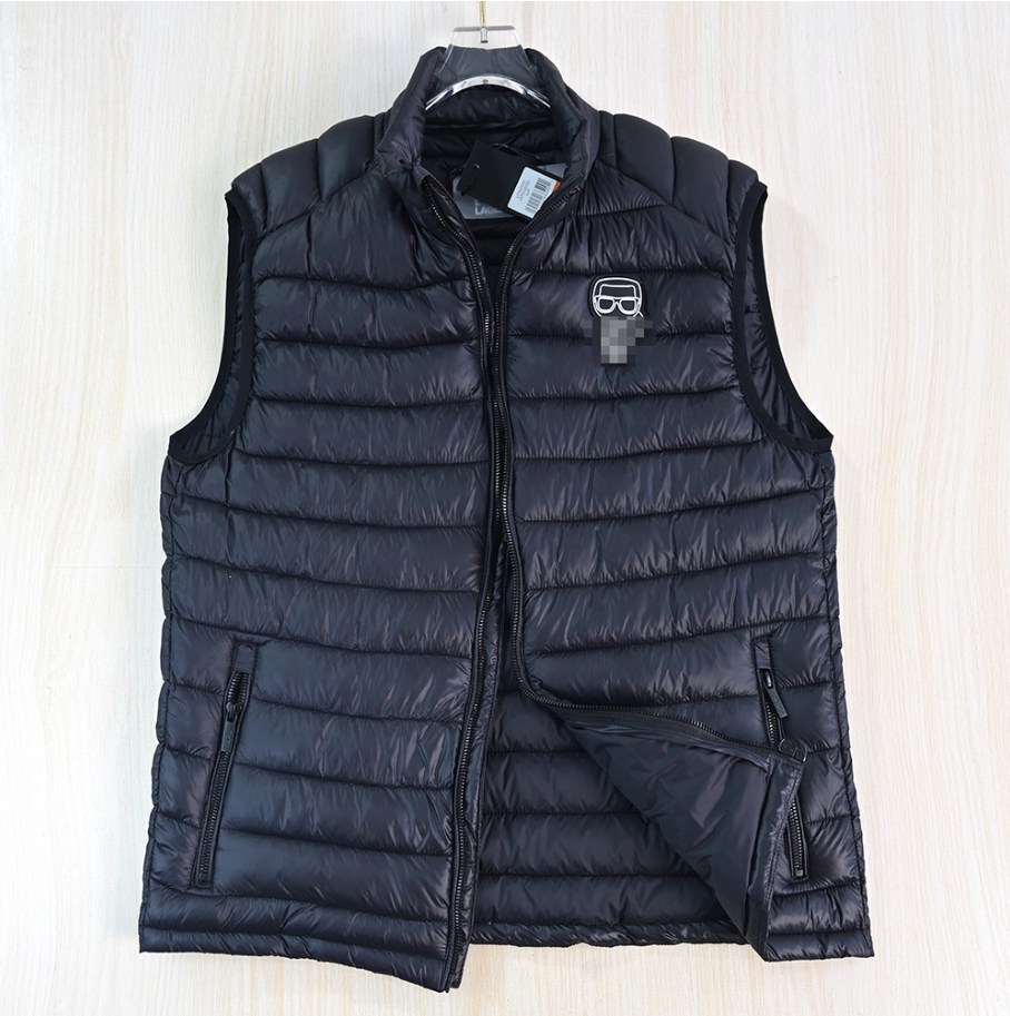 男装推荐 2511/27 美系K尔轻便绗缝软胶卡通人立领拉链夹棉马夹