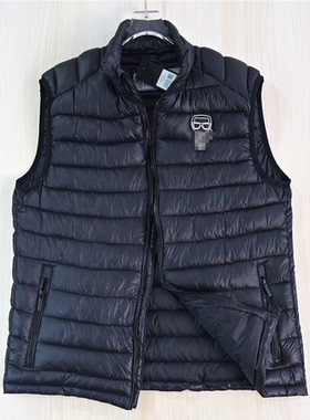 男装推荐 2511/27 美系K尔轻便绗缝软胶卡通人立领拉链夹棉马夹