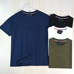 美汤系棉质刺绣字母休闲直筒圆领短袖 T恤 好货2512 男装