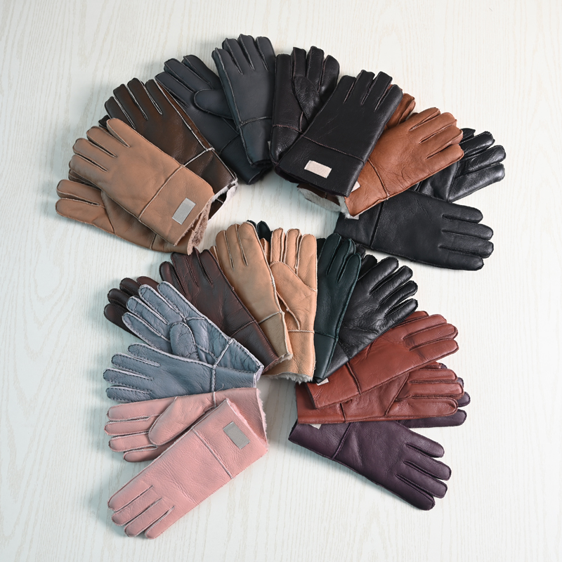 皮毛一体男女款加厚保暖防寒手套