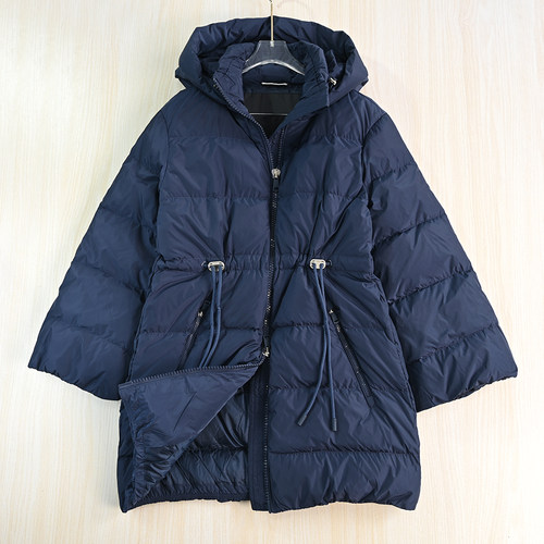 厚实保暖拆卸帽抽绳中长款羽绒服