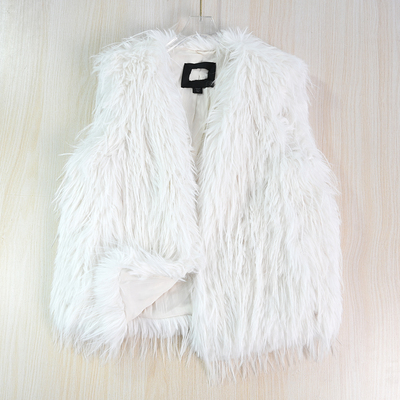 人造毛效果休闲仿皮草马夹外套