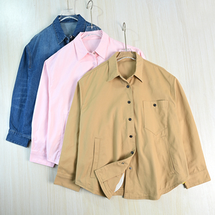 思琪女装 263/5松弛感棉麻混纺宽松休闲落肩长袖衬衫外套