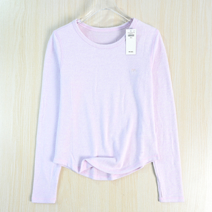 精致刺绣软糯磨绒棉圆领修身 短款 手指长袖 思琪女装 打底衫 2512