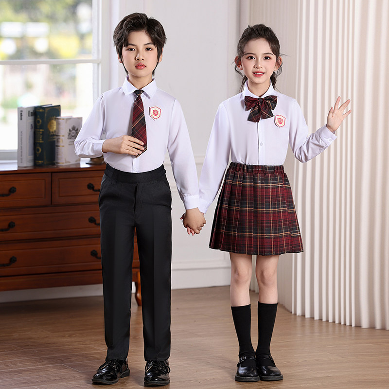 儿童诗歌朗诵大合唱团演出服装中小学生学院风校服班服男女童套装