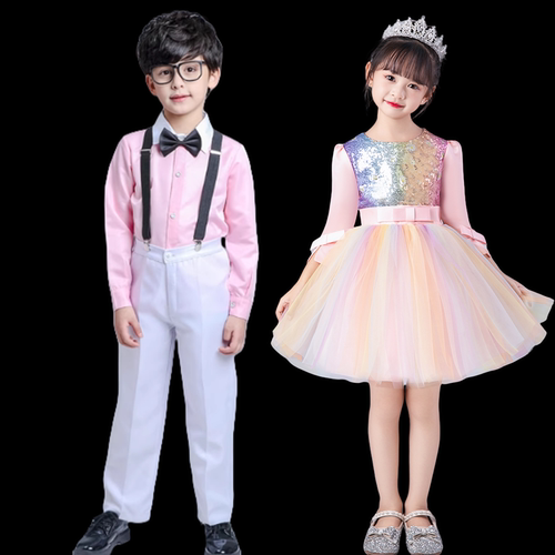 儿童演出服合唱舞台裙