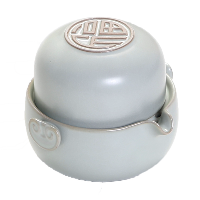 捡漏汝窑一壶一杯陶瓷功夫茶具泡茶快客杯旅行杯茶壶手抓壶带杯子