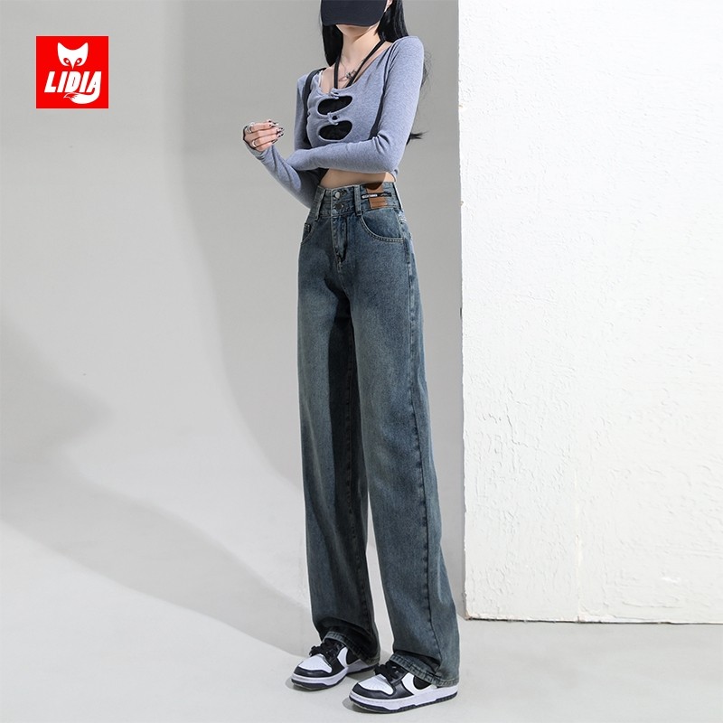 怀旧蓝直筒牛仔裤女秋冬2025新款潮牌高腰显瘦裤子梨形身材阔腿裤,女装/女士精品,牛仔裤,淘宝优惠券,粉丝福利购,淘宝优惠卷