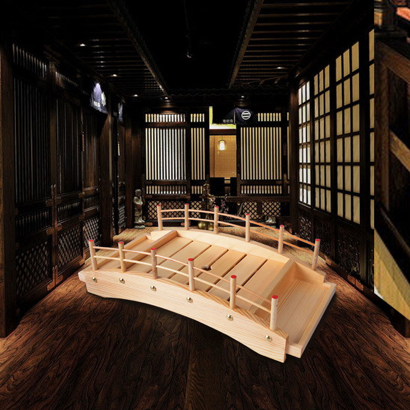 刺身桥白木寿司拱形桥日式料理餐具桥形寿司料理拼盘盛器木拼盘