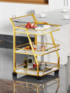 北欧移动餐车商用餐厅小推车高档酒店酒水收纳车多层手推车传菜车