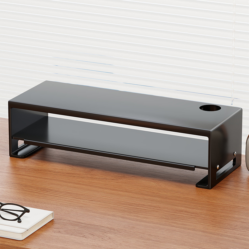 电脑显示器增高架办公室屏幕支撑架桌面整理收纳盒台面书本置物架