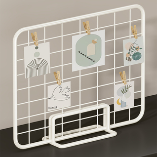 照片网格展示架墙上置物架桌面铁网照片墙格架幼儿园手工作品展架